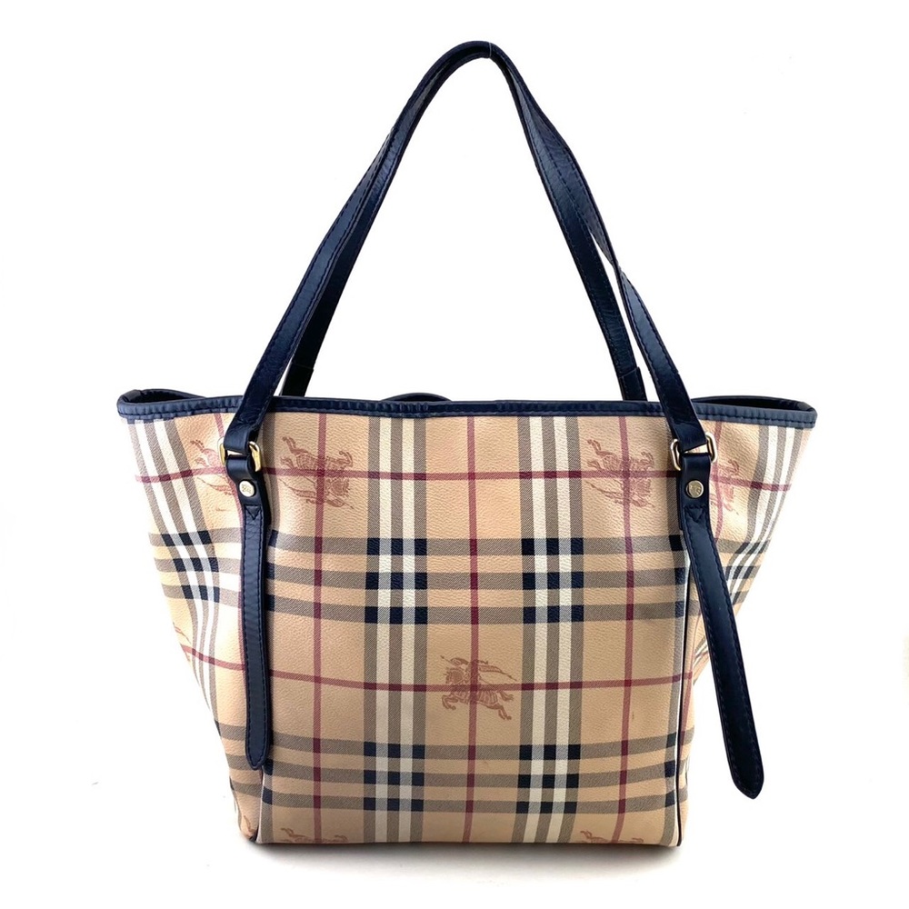 Burberry Small Haymarket Check Salisbury Chocolate Leather / Pvc Tote - Picture 1 of 12